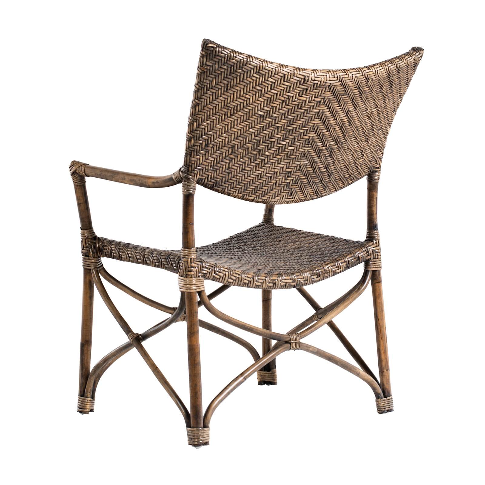 Basket Weave Cane Comfort Seat Armchair Set of 2