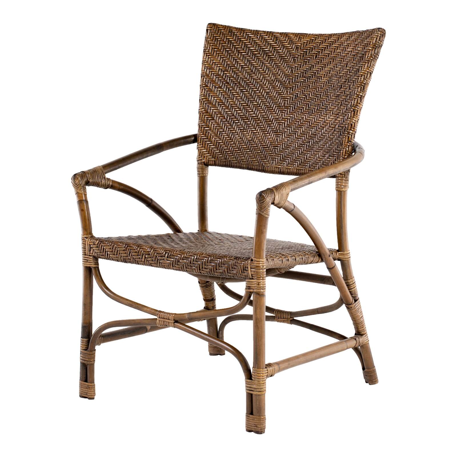 Basket Weave Cane Standard Seat Wider Armchair Set of 2