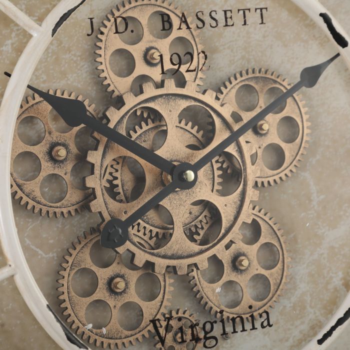 Bassett Industrial Exposed Gear Movement Wall Clock - 60cms