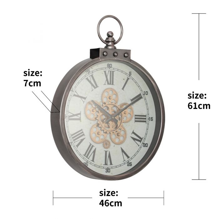 Baxter FOB exposed gear movement Wall Clock - 46cms