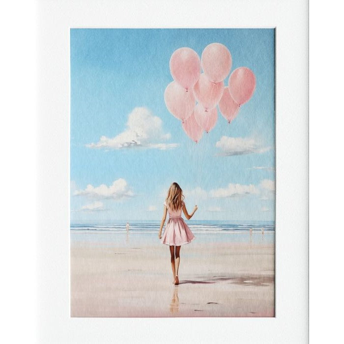 Beach Balloons Mounted Print Wall Decor - 40x50cms