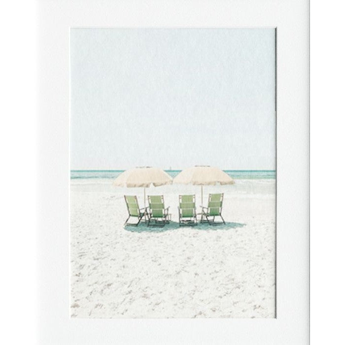 Beach Seats Mounted Print Wall Decor - 40x50cms