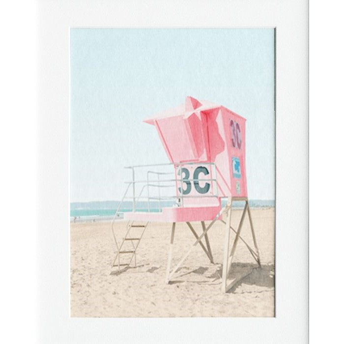 Beach Tower Mounted Print Wall Decor - 40x50cms