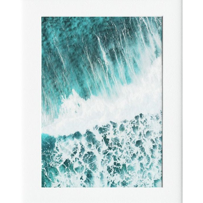 Beach Wave Mounted Print Wall Decor - 40x50cms