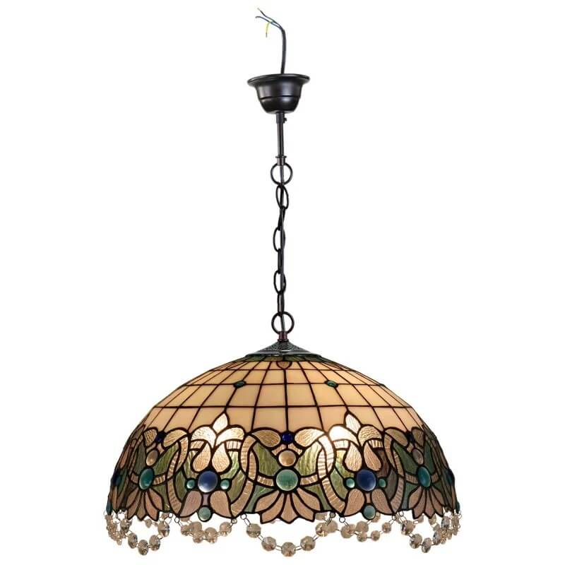 Beaded Ornament Tiffany Stained Glass Hanging Lamp