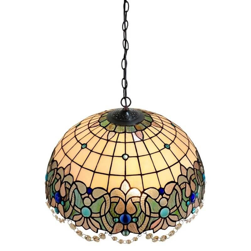 Beaded Ornament Tiffany Stained Glass Hanging Lamp