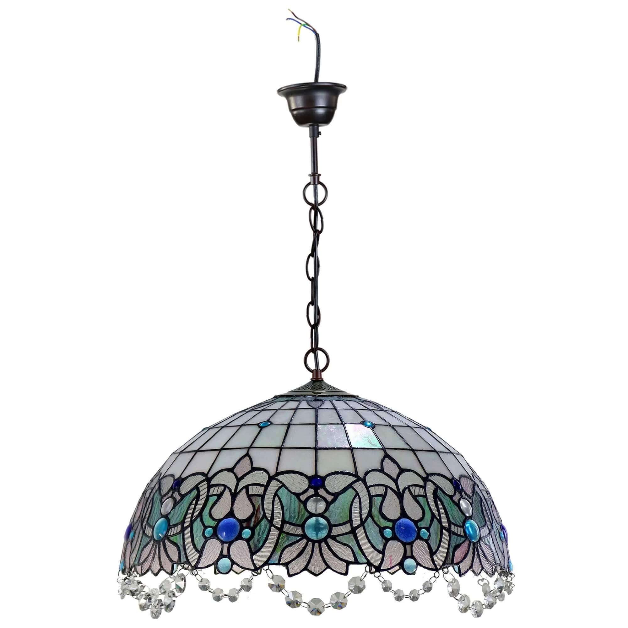 Beaded Ornament Tiffany Stained Glass Hanging Lamp