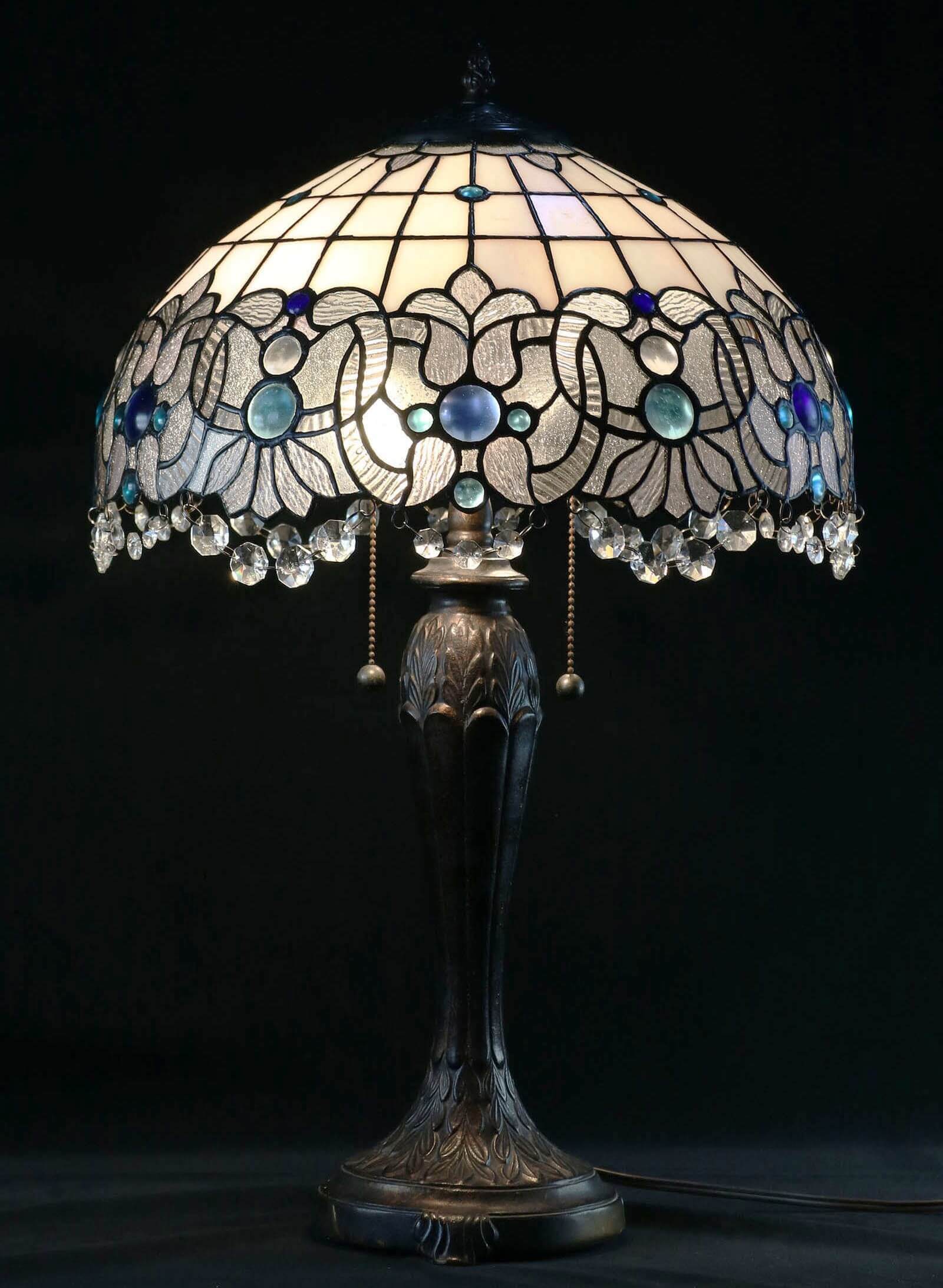 Beaded Ornament Tiffany Stained Glass Table Lamp (Available in 3 Sizes)