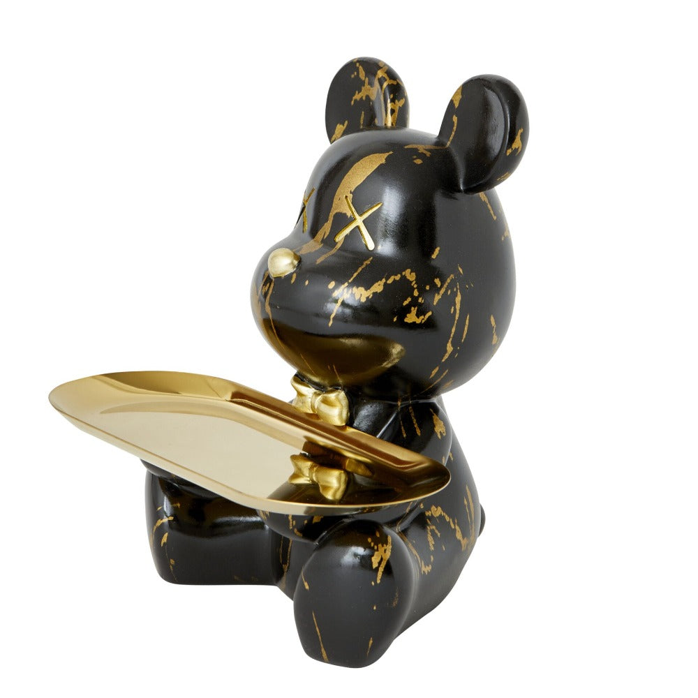 Bear Brick Designer Trinket Tray - Black & Gold