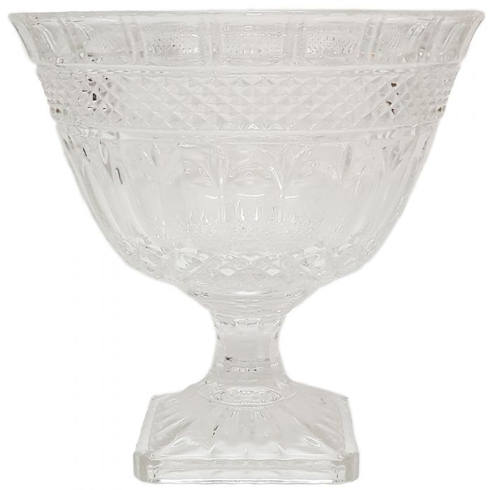 Beatrice Crystal Glass Bowl with Footed Stem - Clear