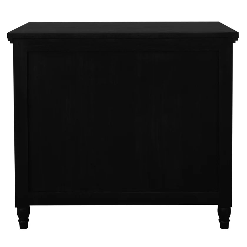 Beau Solid Timber 3-Drawer Storage Chest - Black