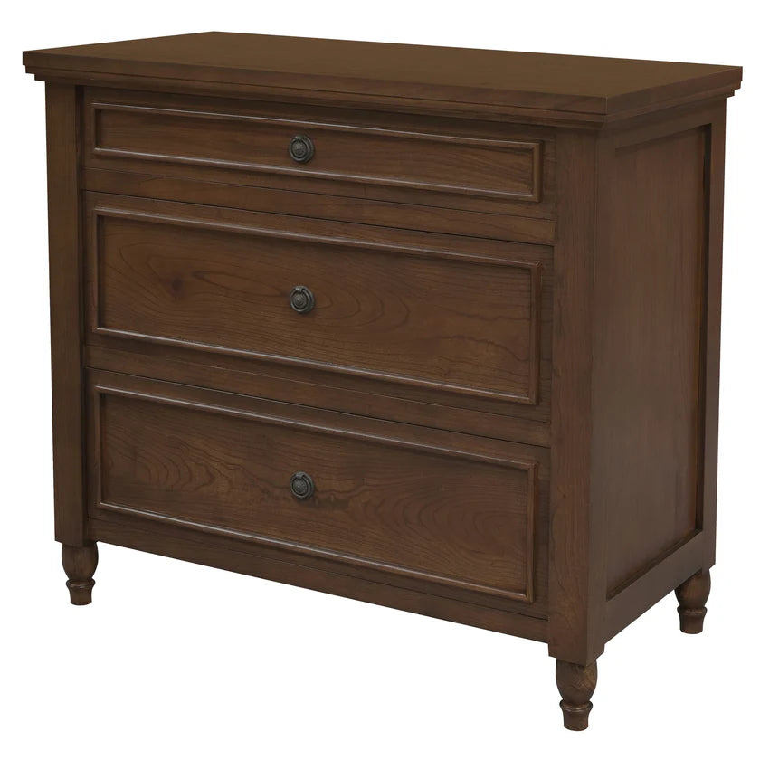 Beau Solid Timber 3-Drawer Storage Chest - Walnut