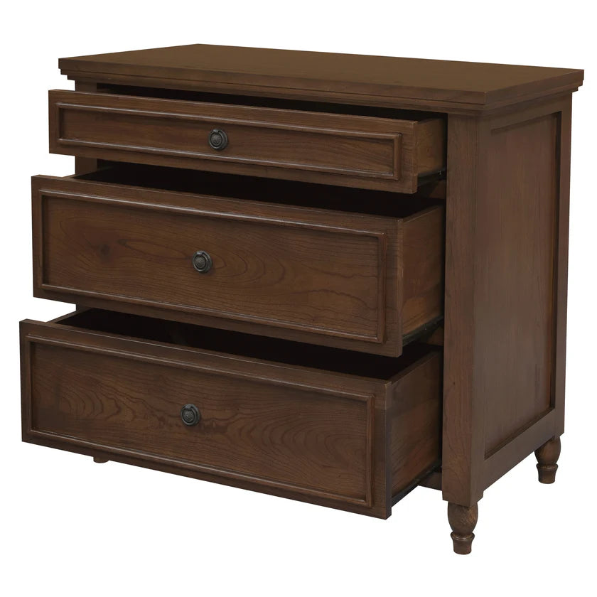 Beau Solid Timber 3-Drawer Storage Chest - Walnut