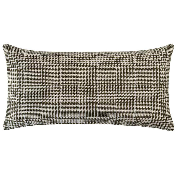 Beaumont Rectangle Houndstooth Green Cushion Cover - 80x40cms