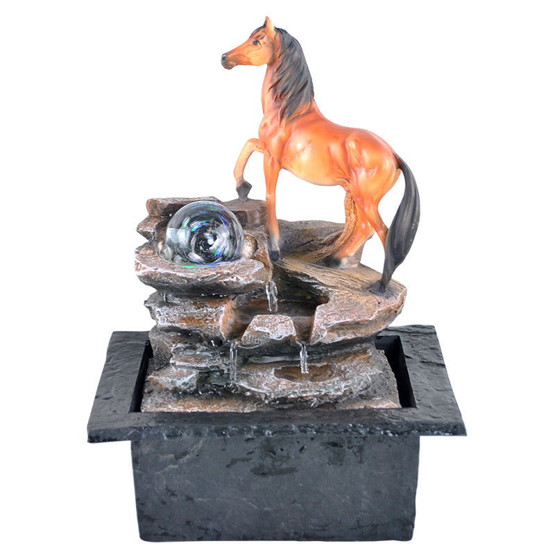 Beauty of Nature's Noble Boulder Horse Indoor Fountain