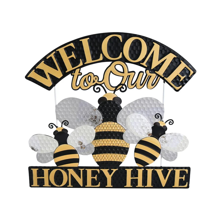 Bee-lcome Home Honey Hive Wall Sign