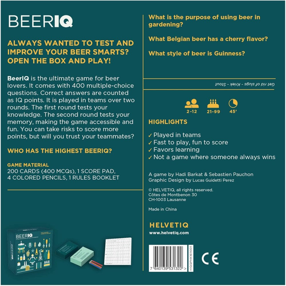 BeerIQ Beer Themed Trivia Party Game