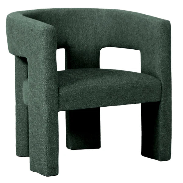 Bella Cozy Boucle Curl Armchair - Dark Green