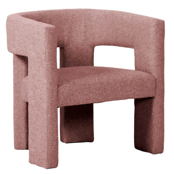 Bella Cozy Boucle Curl Armchair - Dusty Pink