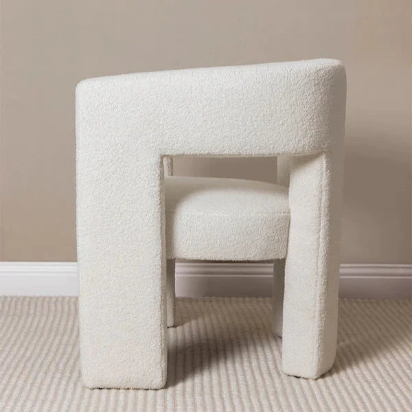 Bella Cozy Boucle Curl Armchair - White