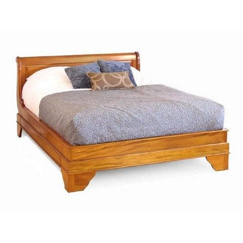 Bespoke Paris Style Wooden Queen Size Bed - Light Mahogany