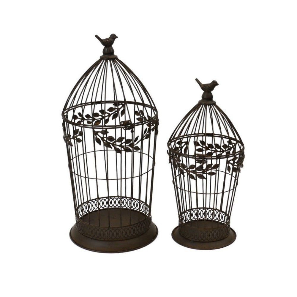 Bird Cage Plant Holder Metal Planters - Set of 2