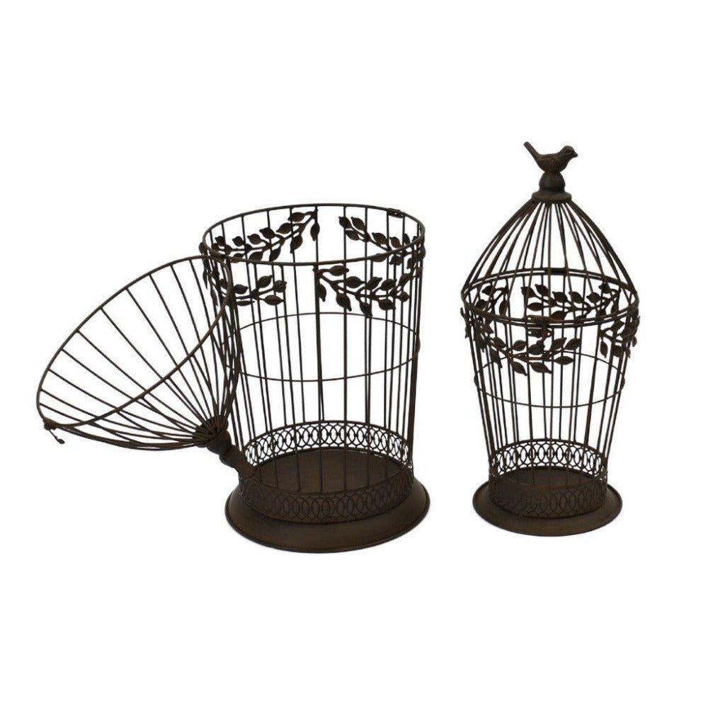 Bird Cage Plant Holder Metal Planters - Set of 2