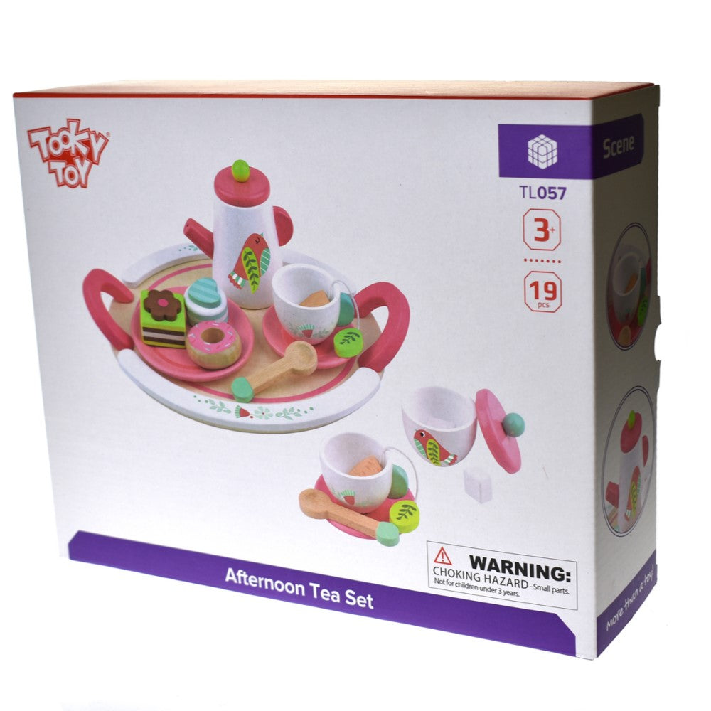 Bird Design Kids Wooden Afternoon Tea Set