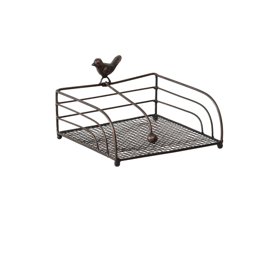 Bird Sitting Metal Napkin Holder