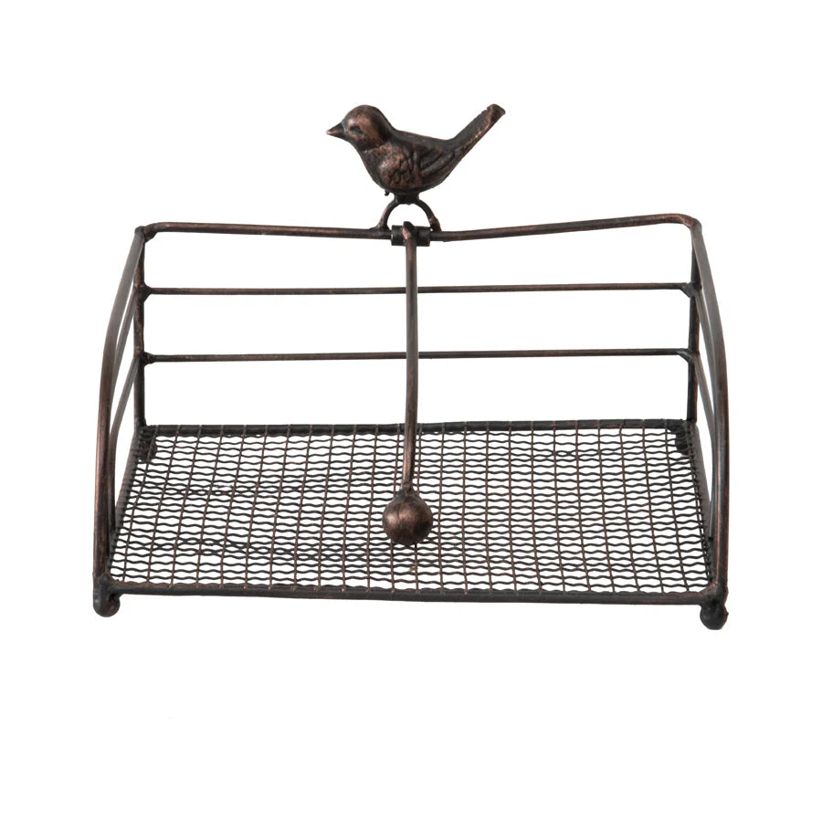 Bird Sitting Metal Napkin Holder