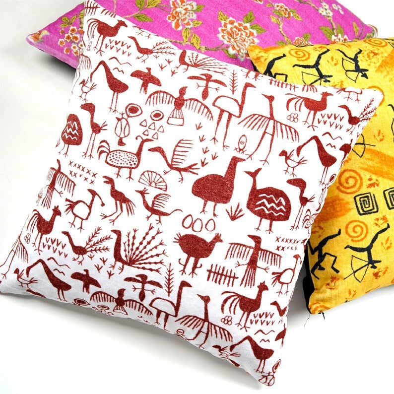 Birds Symphony Cotton Cushion Cover 50 x 50cms