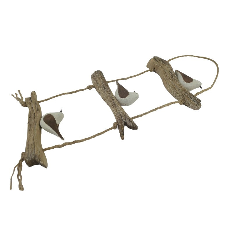 Birds on Driftwood with Rope Wall Art - 47cms