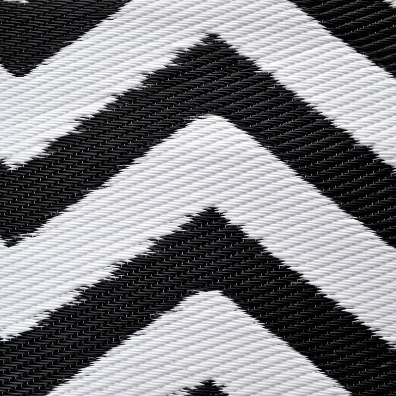 Bistro Reversible Outdoor Rug - Black & White (Available in 3 Sizes)