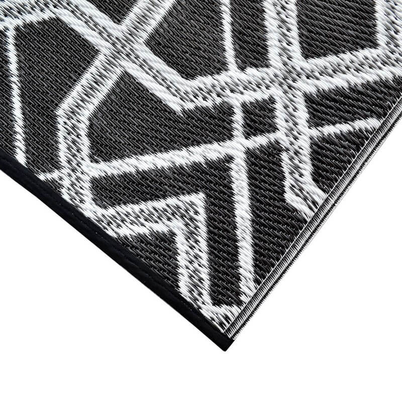 Bistro Reversible Outdoor Rug - Grey & White (Available in 3 Sizes)