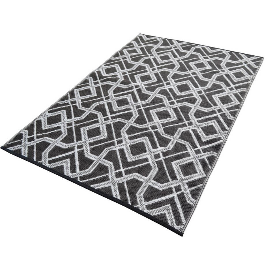 Bistro Reversible Outdoor Rug - Grey & White (Available in 3 Sizes)