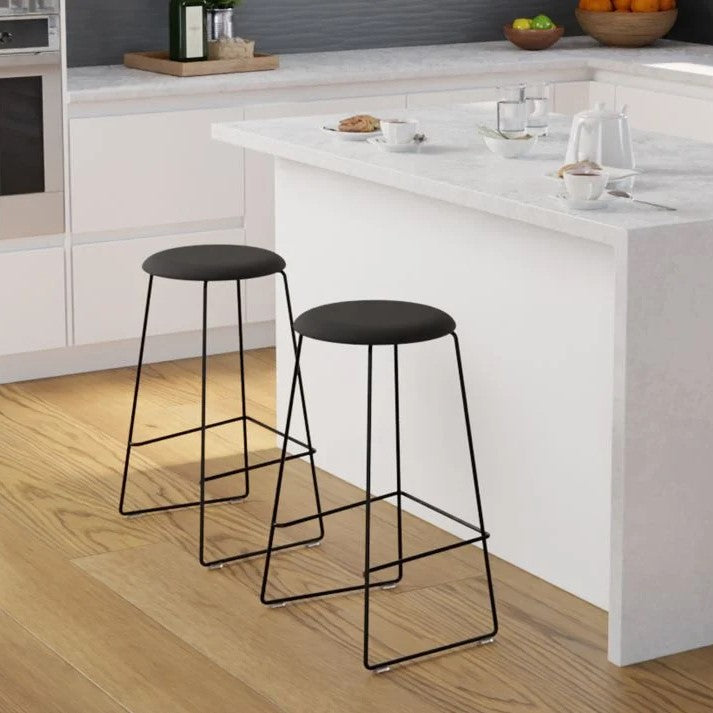 Black Beauty Metal Base High Stool 67cms - (Available in 3 Colors)