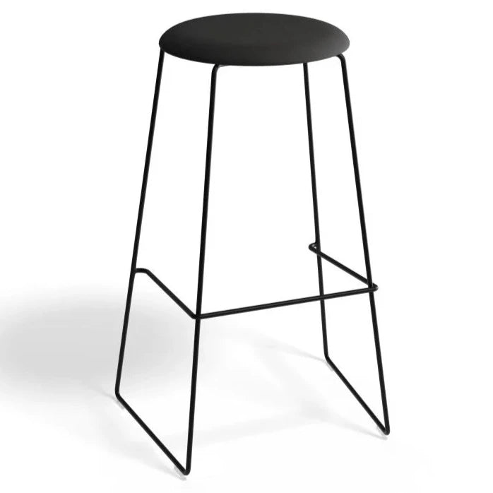 Black Beauty Metal Base High Stool 77cms - (Available in 3 Colors)