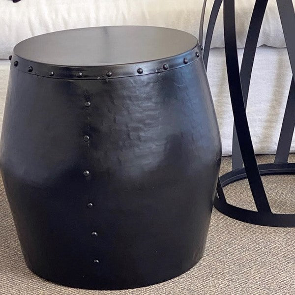 Black Drum Side Table