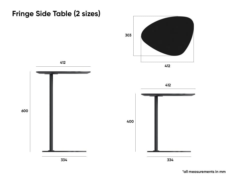 Black Elegance High Side Table 60cms