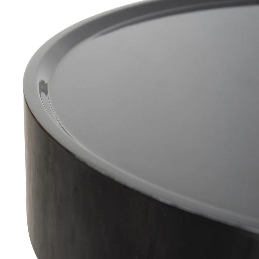 Black Glass Beauty Side Table 45cms