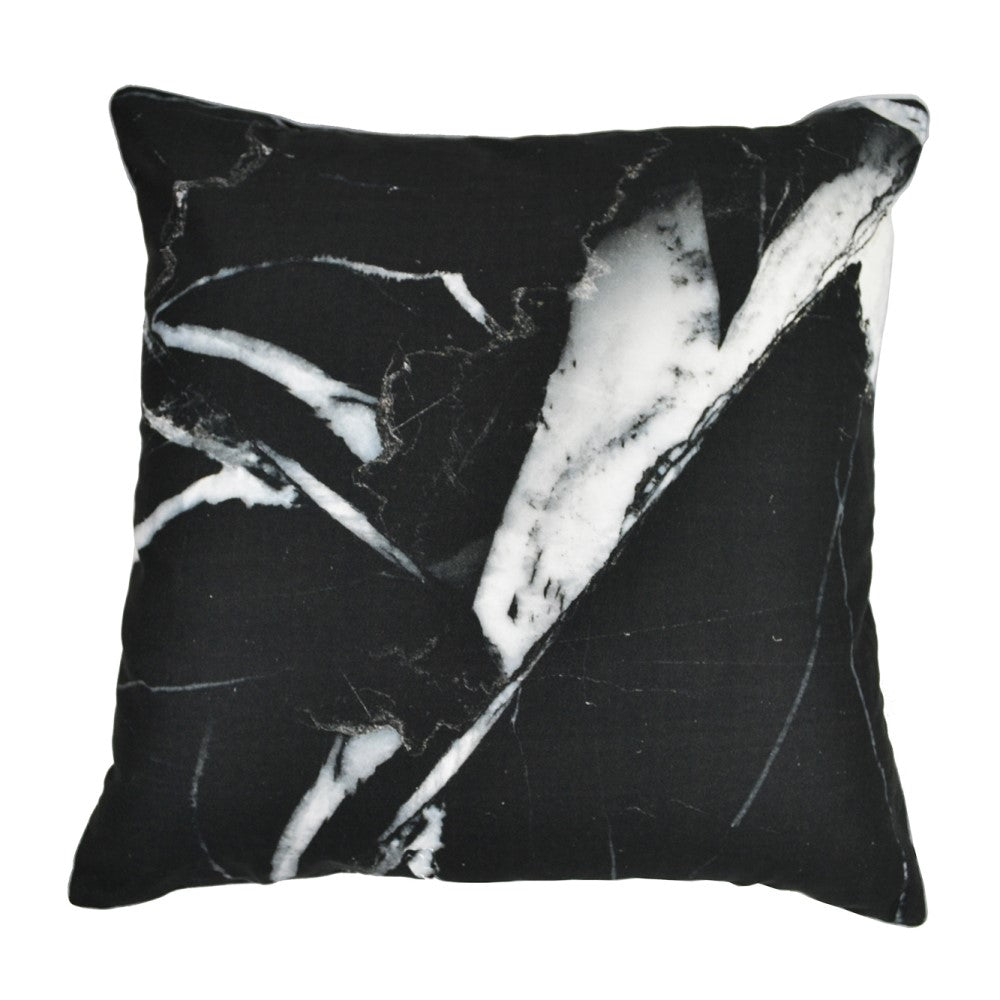 Black Marble Cushion With Recycled Fill 45 X 45cms