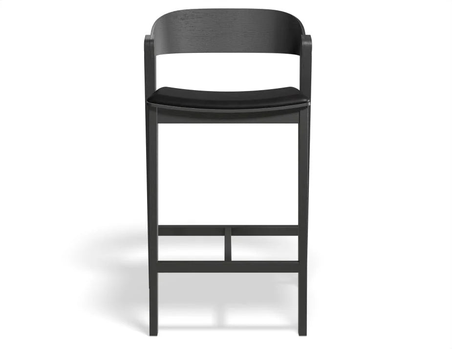 Black Oak Vinyl Seat Pad Kitchen Stool - 65cms (Available in 3 Colors)