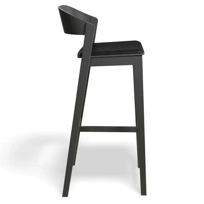 Black Oak Vinyl Seat Pad Kitchen Stool - 75cms (Available in 3 Colors)