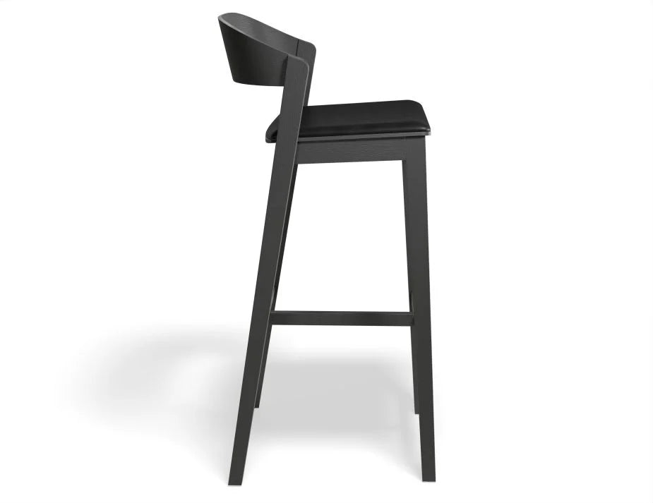 Black Oak Vinyl Seat Pad Kitchen Stool - (Available in 3 Colors)