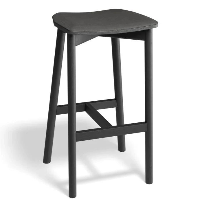 Black Rustic Timber Backless Stool 66cms (Available in 2 Colors)