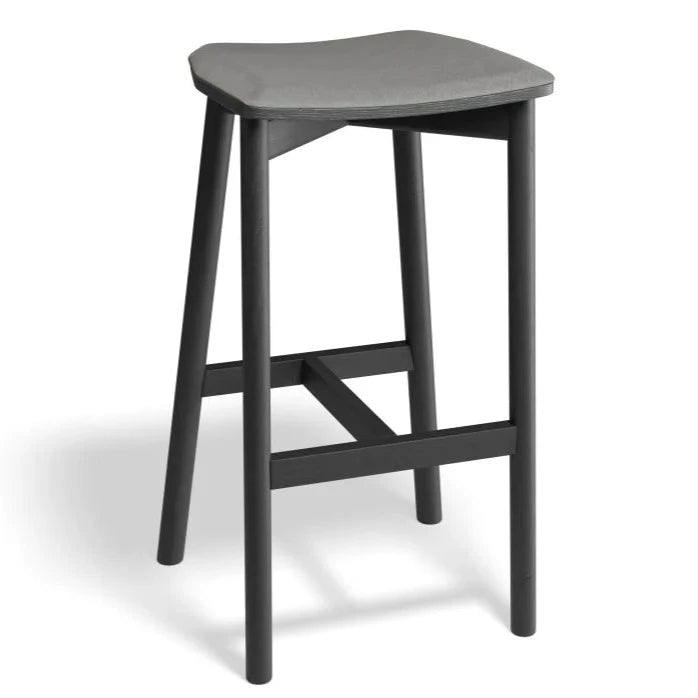 Black Rustic Timber Backless Stool 66cms (Available in 2 Colors)