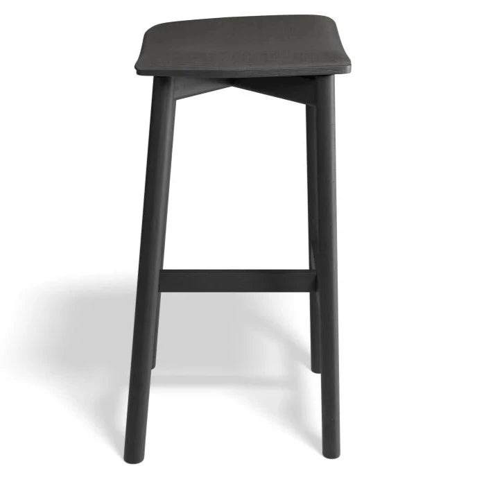 Black Rustic Timber Backless Stool 66cms (Available in 2 Colors)