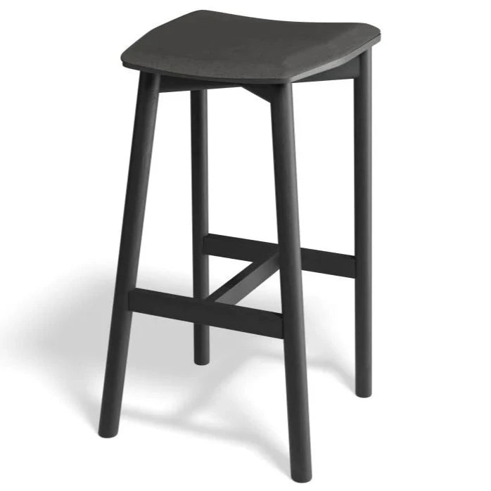 Black Rustic Timber Backless Stool 66cms (Available in 2 Colors)