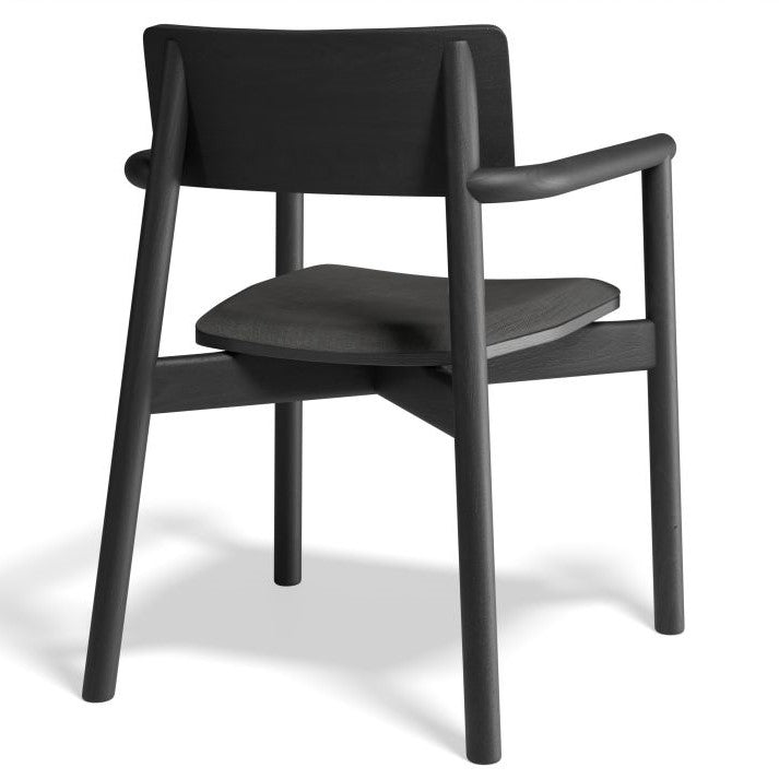 Black Wood Fabric Padded Dining Armchair (Available in 2 Colors)