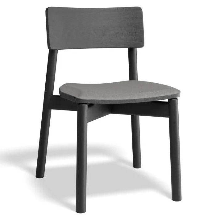 Black Wood Fabric Padded Dining Chair (Available in 2 Colors)